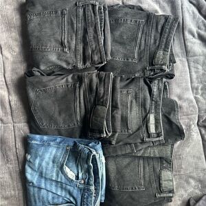 American Eagle Outfitters Black and Blue Men Jeans